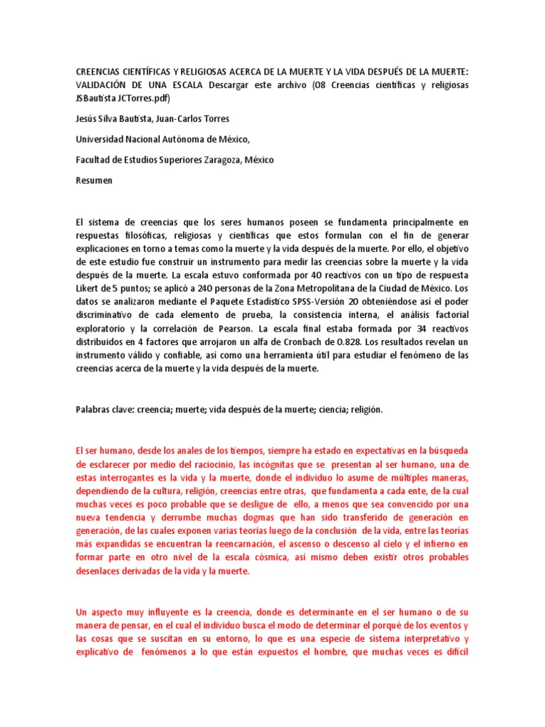 Creencias sobre la muerte y su significado | PDF | Muerte | Vida