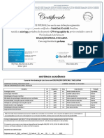 Certificado Pós-Graduação Especialização Educação Especial