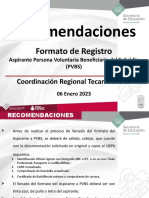 Recomendaciones para Los Formatos de PVBS 2023-2