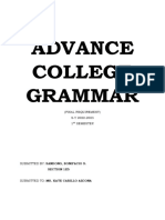 Advance College Grammar Final Requirement