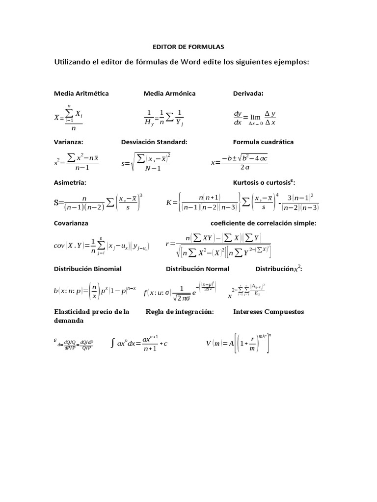 Editor de formulas pdf muestreo estad sticas modelos estad sticos