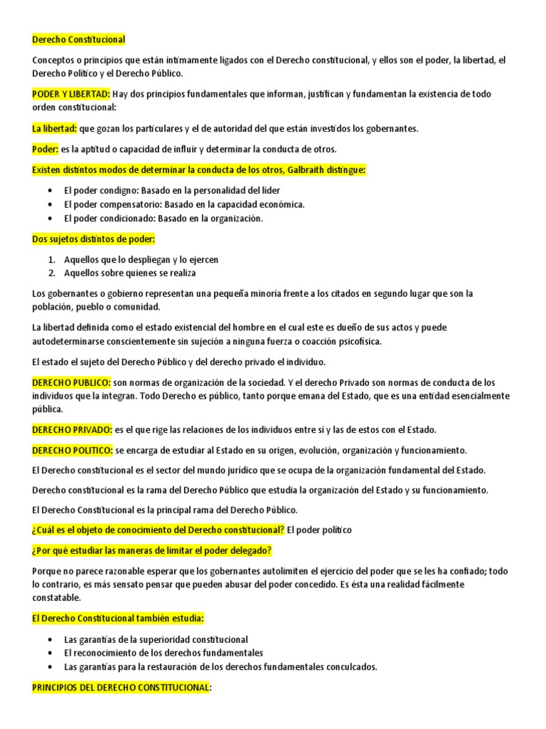 Parcial 1 de Derecho Constitucional | PDF | Constitución | Ley ...