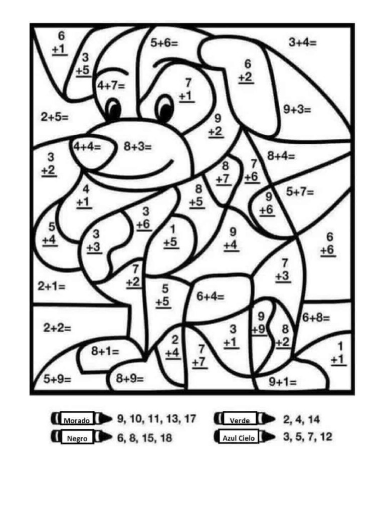 Fichas para Sumar y Colorear Por Materiales Educativos | PDF