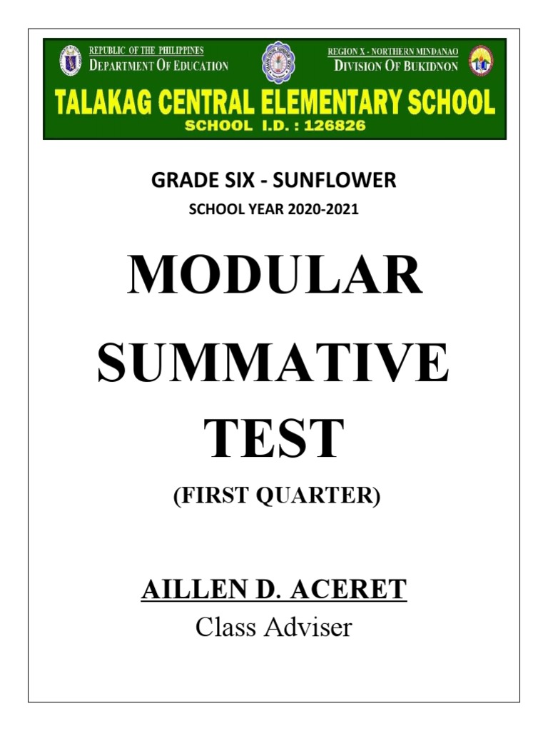 1ST Quarter Summative Test | PDF