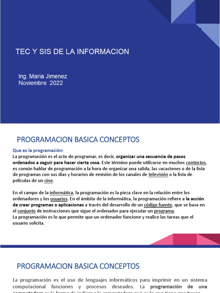 Conceptos Clave de Programación Básica | PDF | Programación | Programa ...