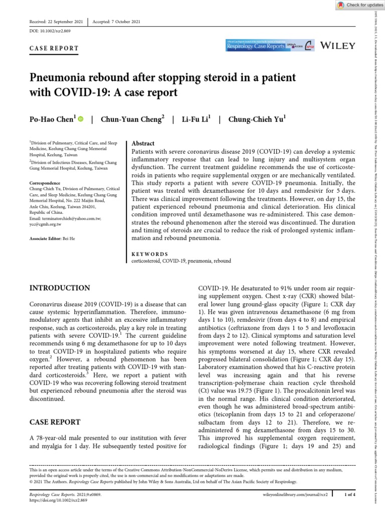 Respirology Case Reports 2021 Chen Pneumonia Rebound After