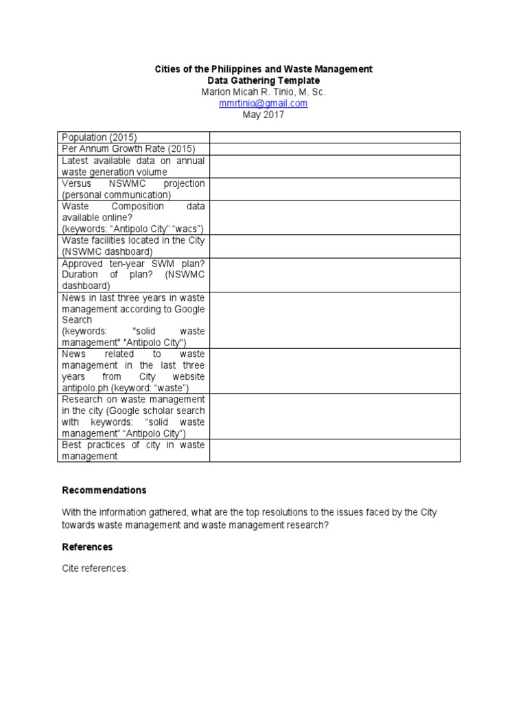 Cities of The Philippines and Waste Management Template | PDF