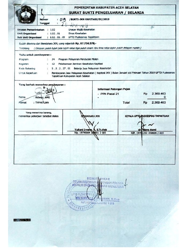 PEMBAYARAN GAJI 2019 - Compressed | PDF