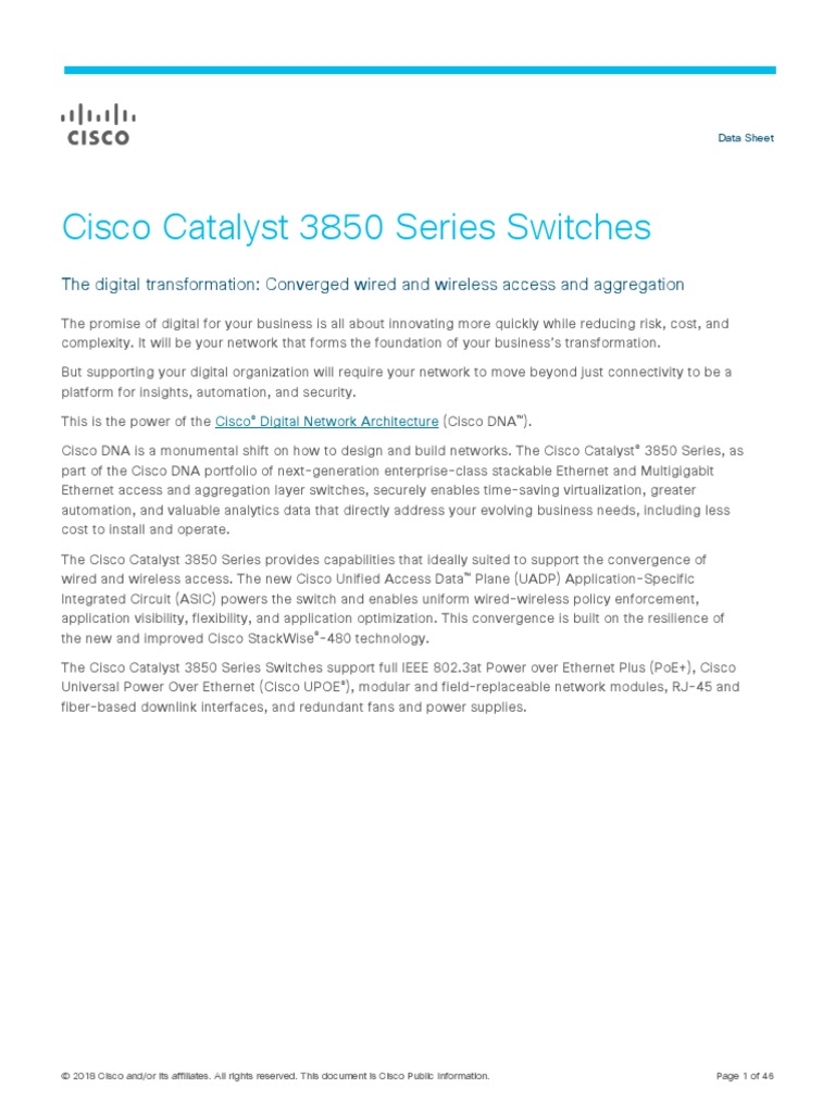 Data Sheet c78-720918 | PDF | Network Switch | Computer Network