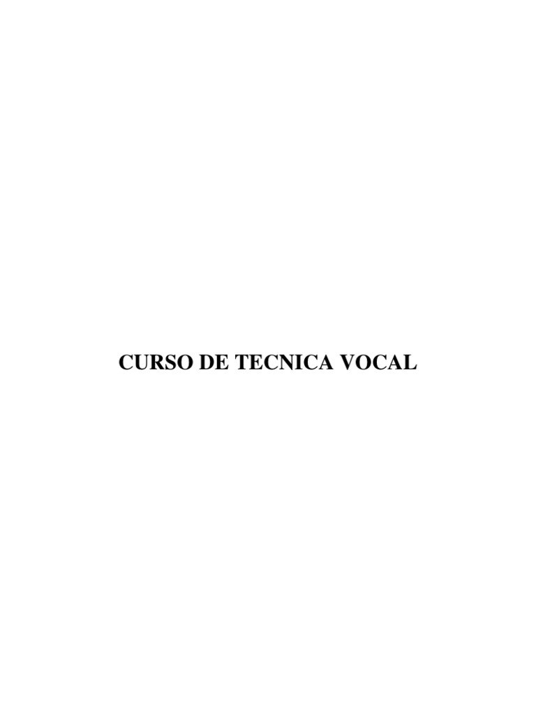 Curso de Tecnica Vocal | PDF | Sonido | Respiración