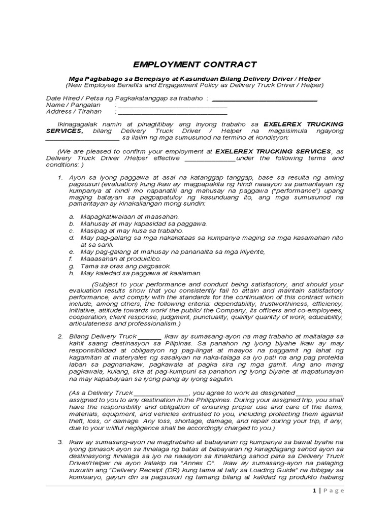 Employees Contract PDF