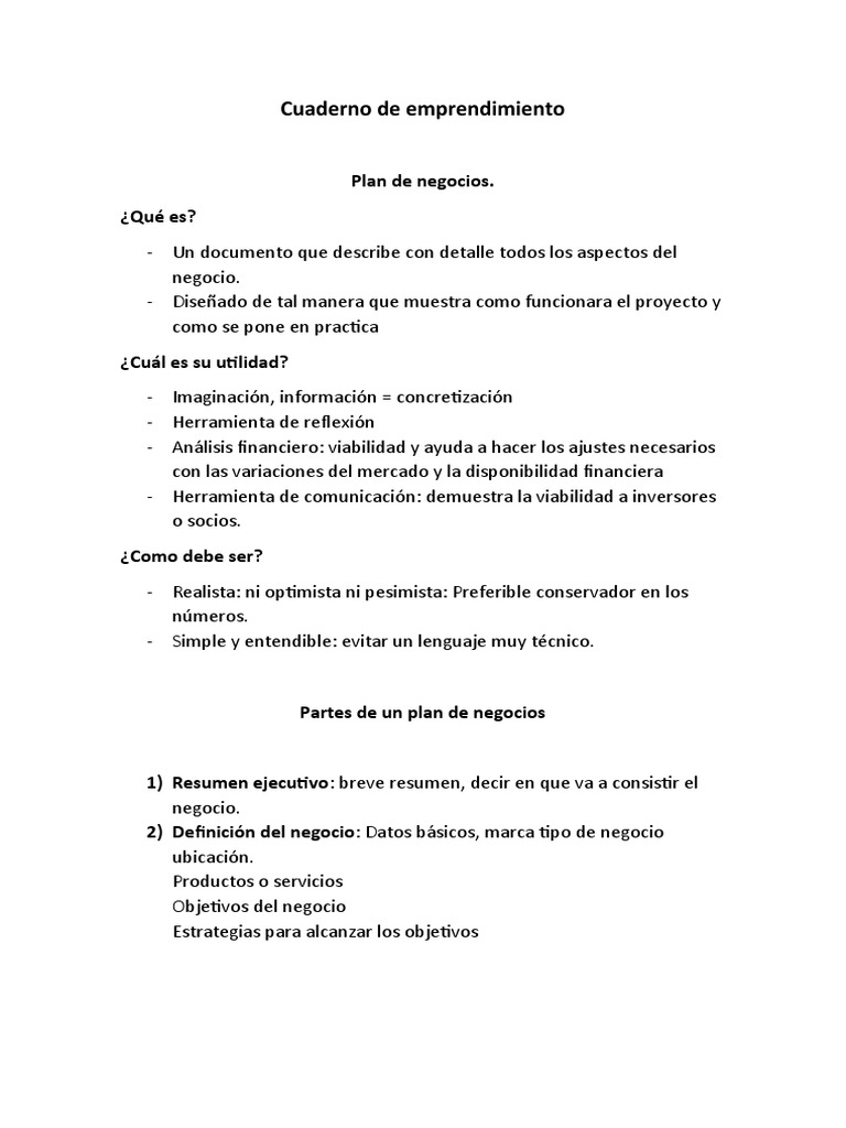 Cuaderno de Emprendimiento | PDF