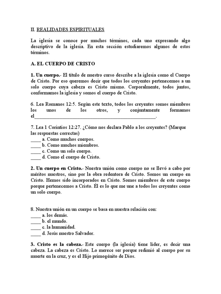 El Cuerpo de Cristo en la Iglesia | PDF