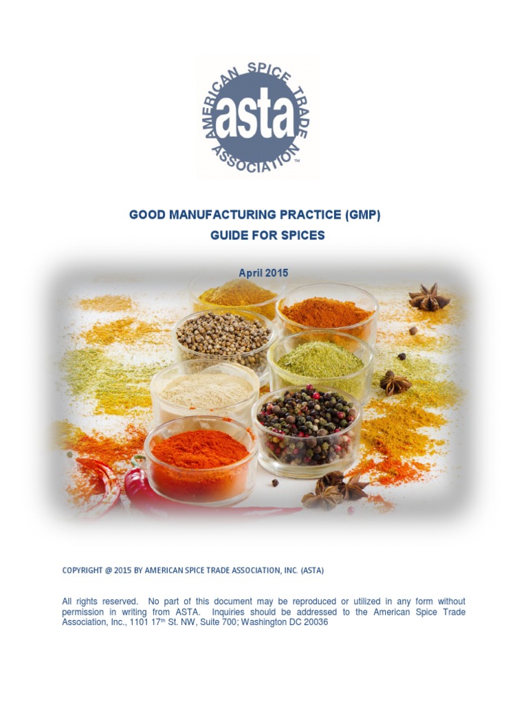 ASTA GMP Guide 2015 FinalWeb1 | PDF | Refrigerator | Hygiene