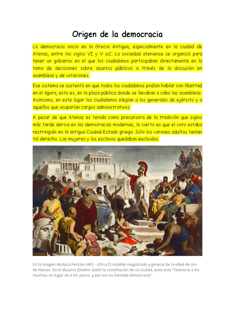 Orígenes y evolución de la democracia | PDF | Ideologías políticas ...