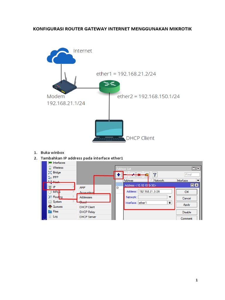 Konfigurasi Router Gateway Menggunakan Mikrotik PDF