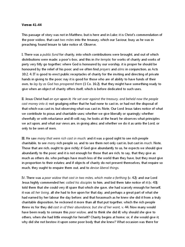 Matthew henry bible commentary complete widows offering pdf jesus