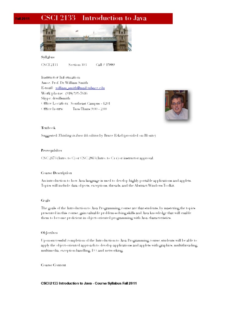 CSCI - 2133 - 303 - 15889 - 201210 Introduction To JAVA | PDF | Java ...