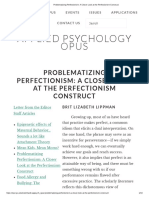 Problematizing Perfectionism - A Closer Look at The Perfectionism Construct