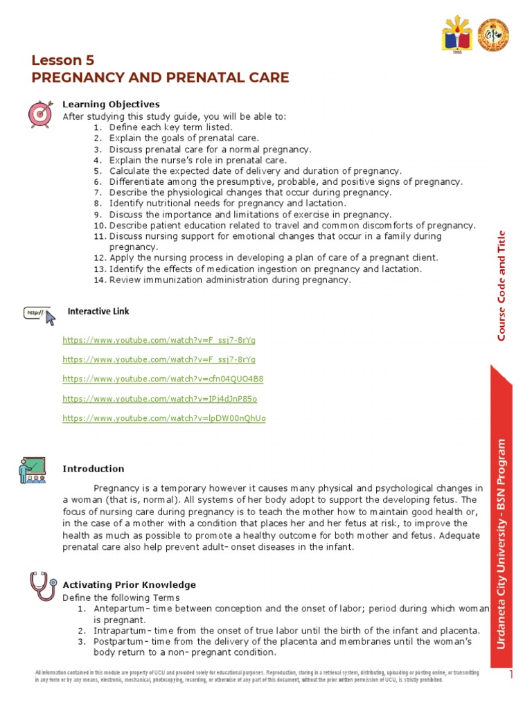 Pregnancy and Prenatal Care Overview | PDF | Pregnancy | Uterus