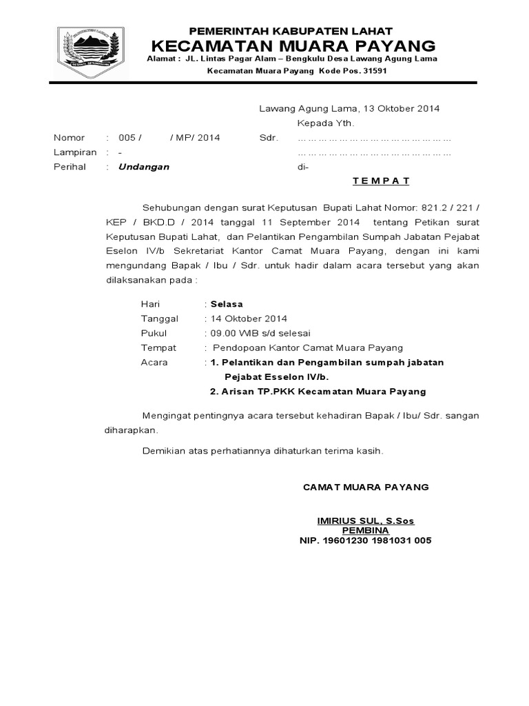 Undangan Pelantikan | PDF