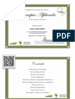 Curso de Fitoterapia Médica (2015) - Certificado de Conclusão Do Curso 47685