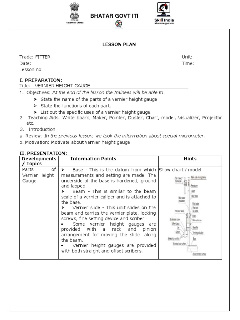 Vernier Height Gauge PDF Measuring Instrument Tools