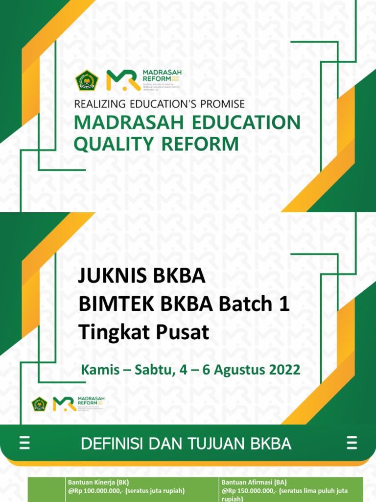 Juknis Bantuan Kinerja Madrasah Reform | PDF