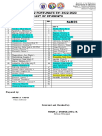 Grade 12 Fortunate SY 2022-2023 List of Students