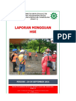 Laporan Mingguan HSE Tanjung Lesung Periode 29 September - 30 September 2021