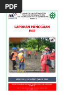 Laporan Mingguan HSE Tanjung Lesung Periode 29 September - 30 September 2021