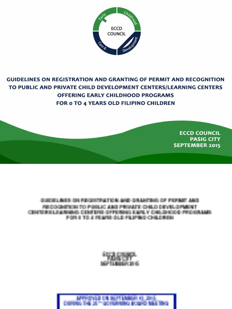 ECCD Registration and Permit Guidelines | PDF | Early Childhood ...