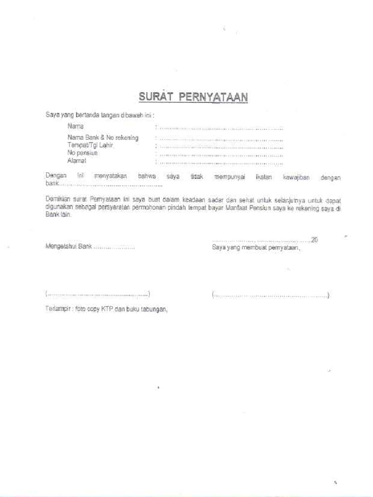 Surat Pernyataan Pinjaman PDF