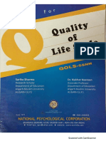 Manual For Quality of Life Scale