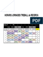 HORARIS JORNADES TREBALL de RECERCA 2022