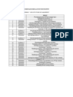 Seminar Simulation Rundown