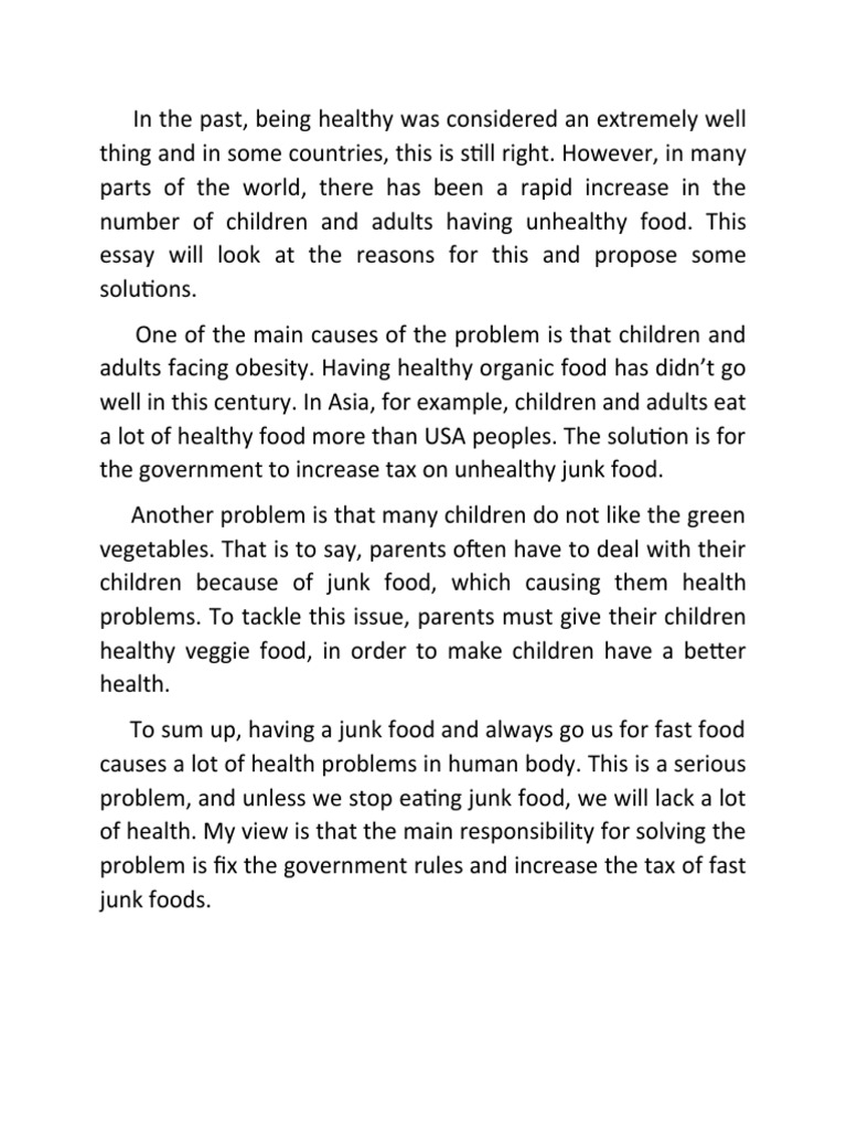 Solution For Junk Food PDF