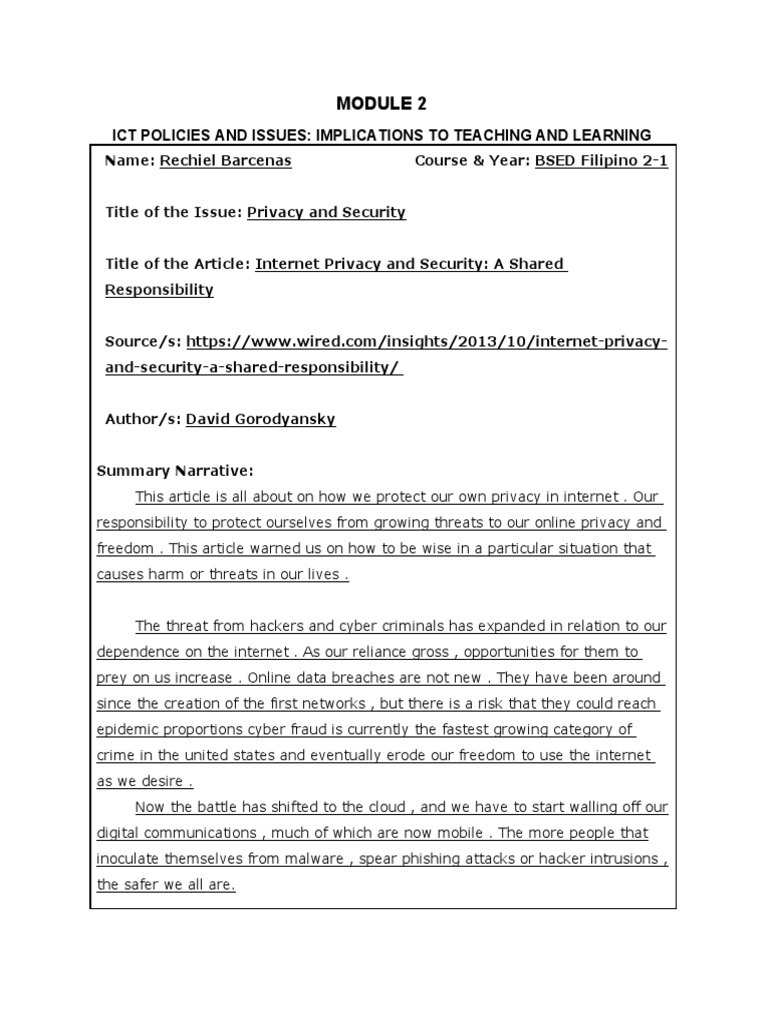 Examples Of Internet Privacy