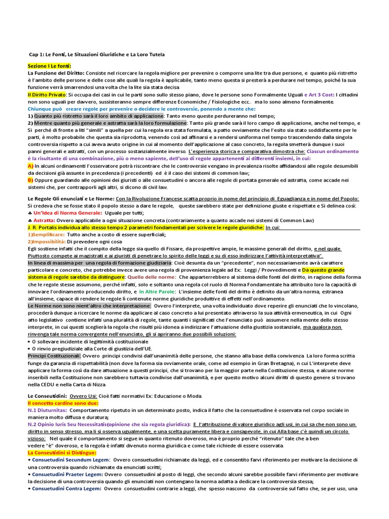 Cap 1 Diritto Privato | PDF