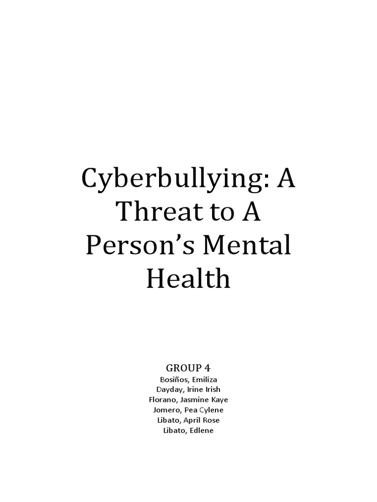 Cyberbullying's Impact on Mental Health | PDF | Cyberbullying | Bullying