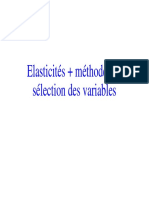 Elastcités + Méthodes de Sélection Variables