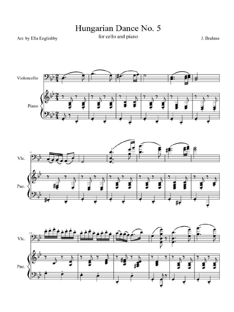Hungarian Dance Cello And Piano Pdf