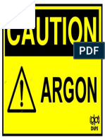 Caution Argon Gas