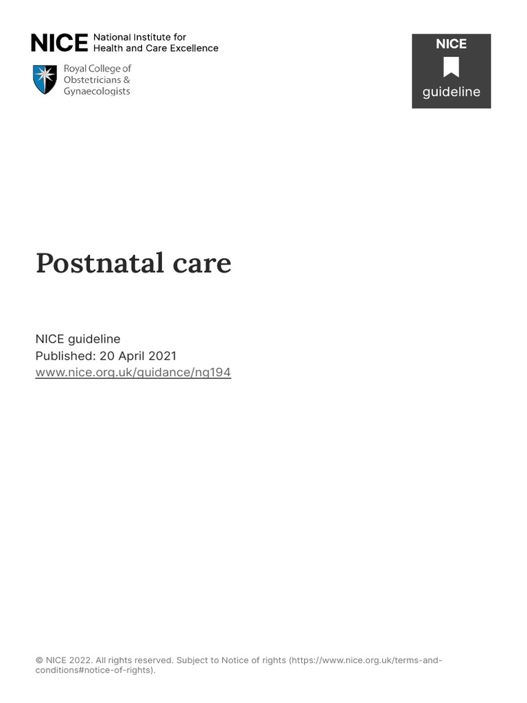 Postnatal Care PDF 66142082148037 | PDF | Postpartum Period | Breastfeeding