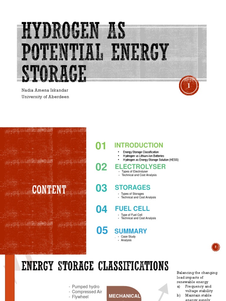 Hydrogen Energy Storage Solutions | PDF | Energy Storage | Fuel Cell