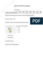 Worksheet Electromagnets