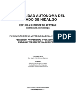 Elección profesional y vocacional de estudiantes de la ESAc