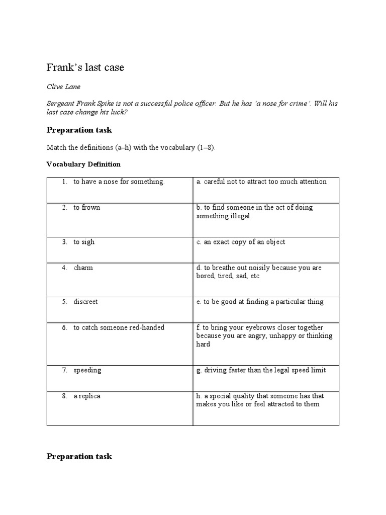 Frank s last case pdf