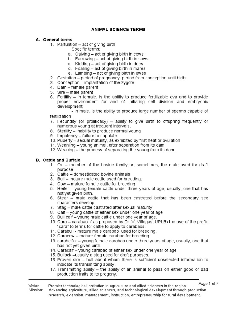 List Of Project Topics In Animal Science