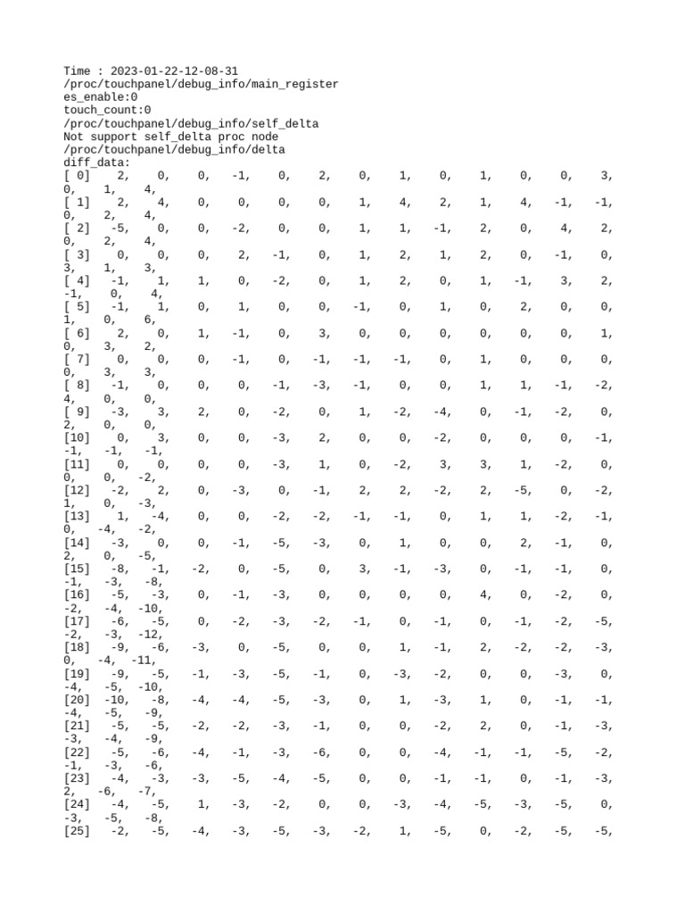 Touchpanel Debug Info Log | PDF | Science & Mathematics | Computers